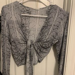 Snake Skin tie front blouse